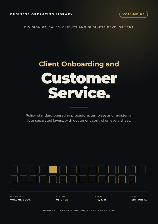 Volume 5 cover: Client Onboarding and Customer Service