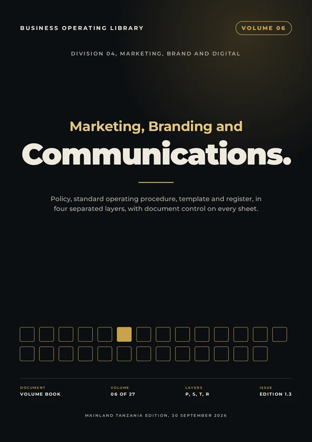 Volume 6 cover: Marketing, Branding and Communications