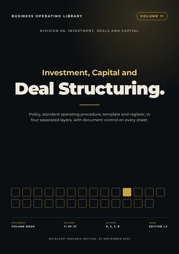 Volume 11 cover: Investment, Capital and Deal Structuring