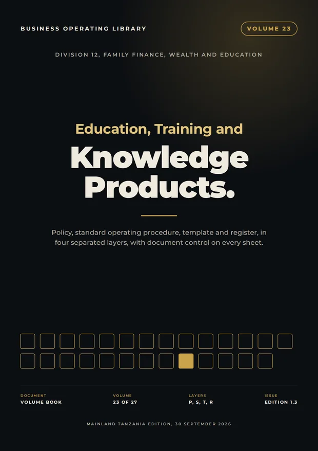 Volume 23 cover: Education, Training and Knowledge Products