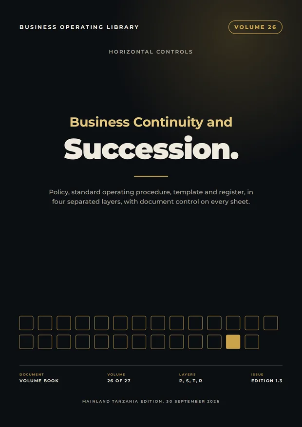 Volume 26 cover: Business Continuity and Succession