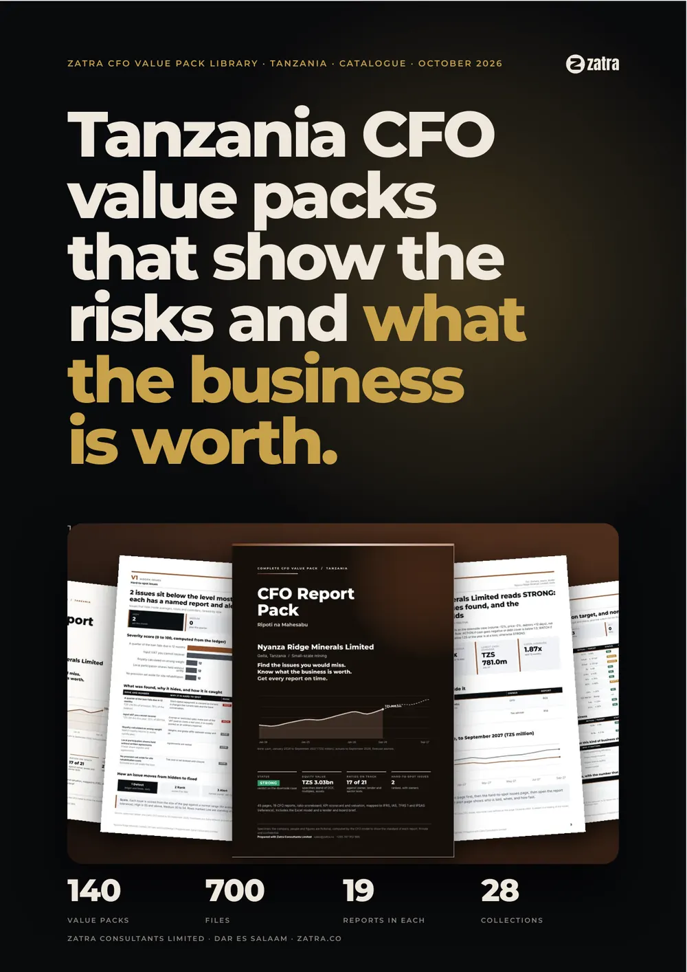 Financial reports catalogue, first page
