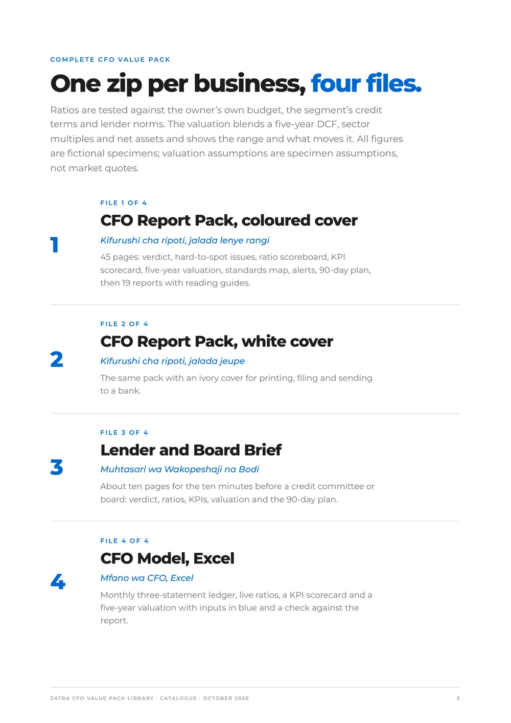 Financial reports catalogue, page 3
