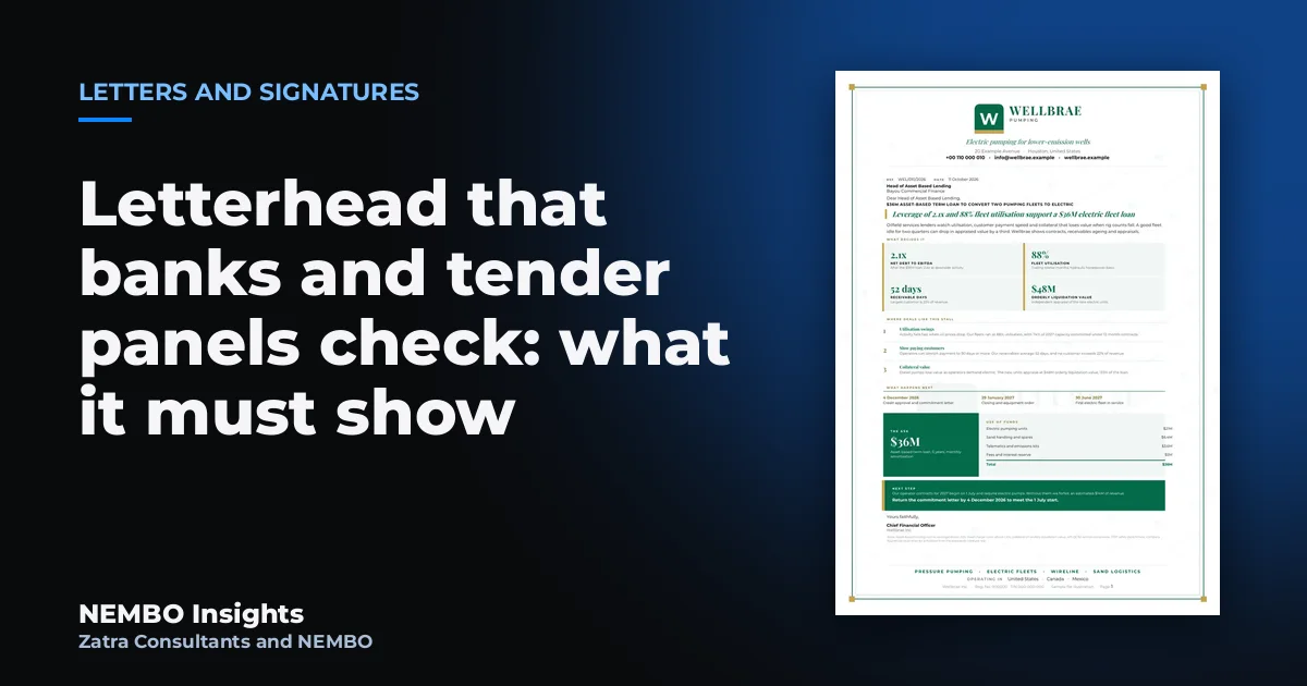 Letterhead that banks and tender panels check: what it must show: cover