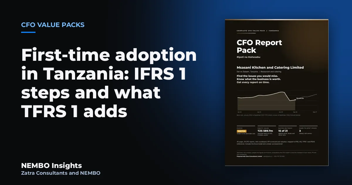 First-time adoption in Tanzania: IFRS 1 steps and what TFRS 1 adds: cover