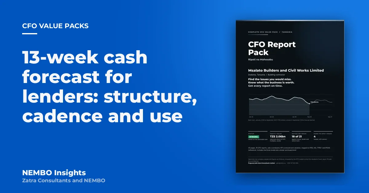 13-week cash forecast for lenders: structure, cadence and use: cover