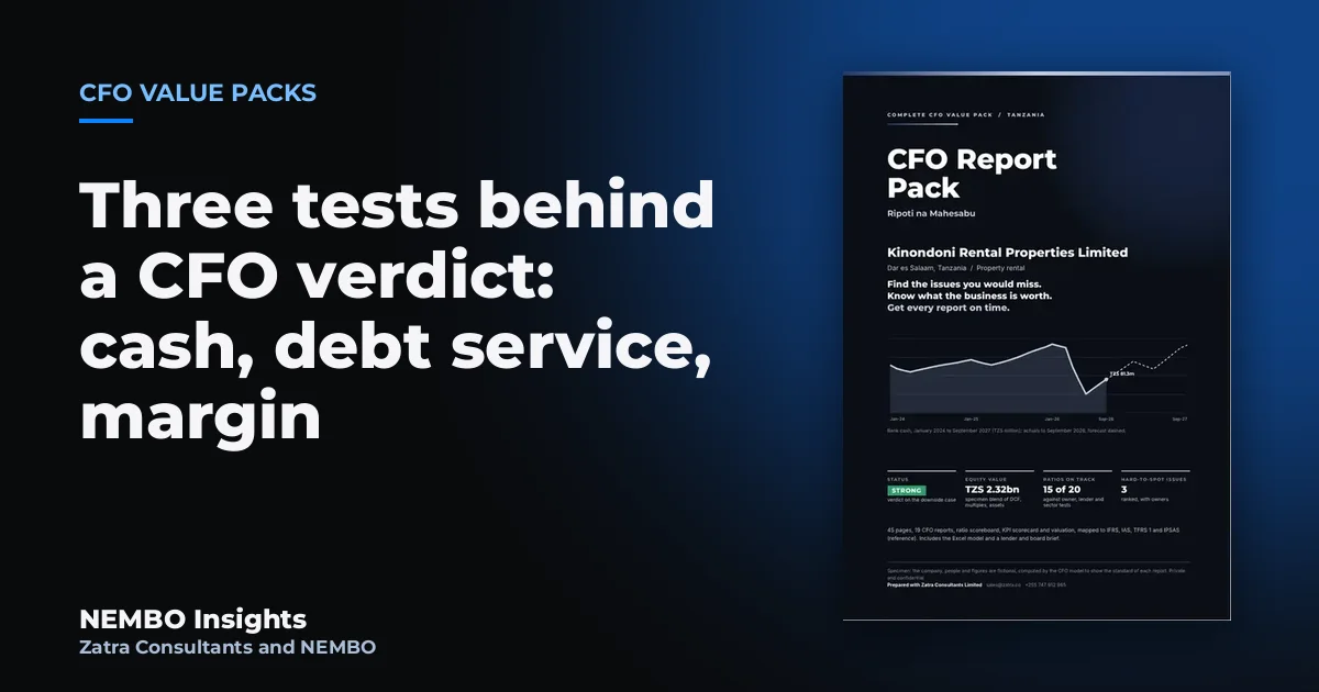 Three tests behind a CFO verdict: cash, debt service, margin: cover