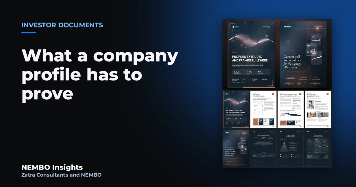 What a company profile has to prove: cover
