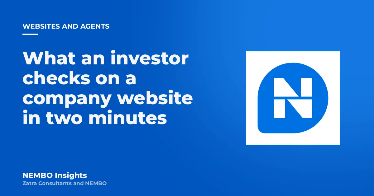 What an investor checks on a company website in two minutes: cover