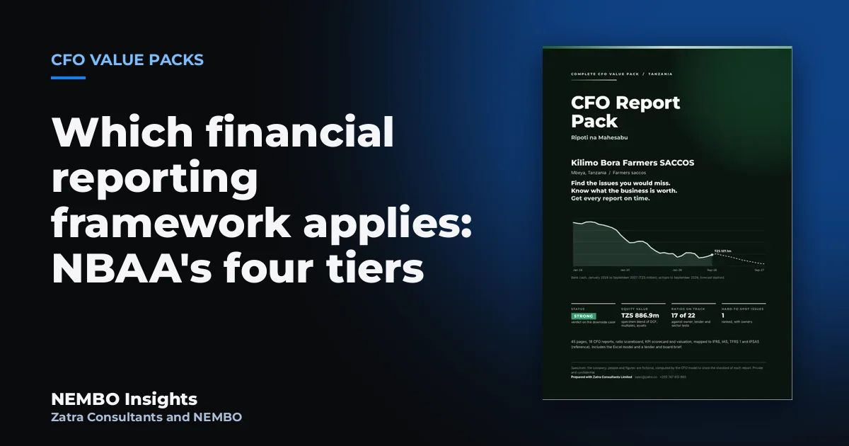 Which financial reporting framework applies: NBAA's four tiers: cover