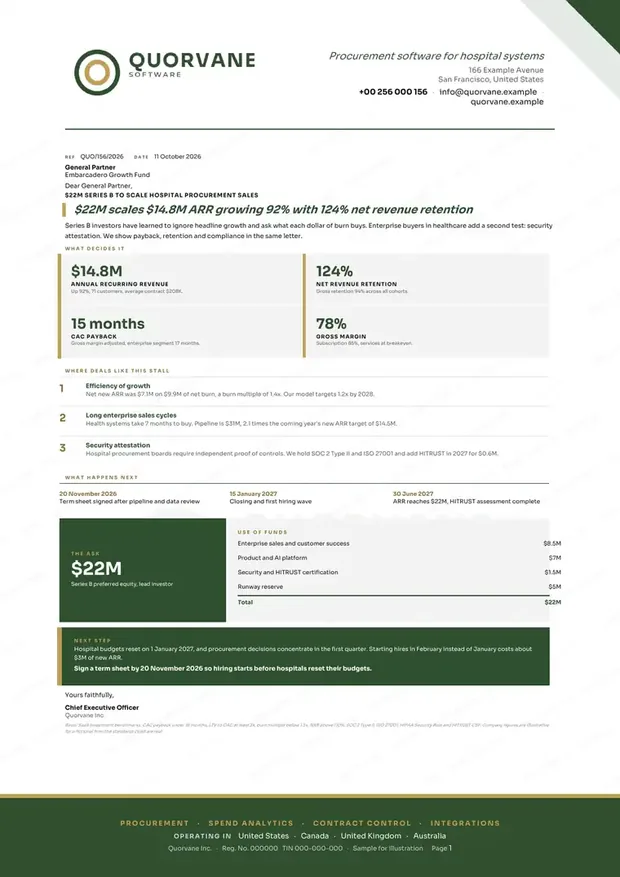 Quorvane Software, Letter and letterhead