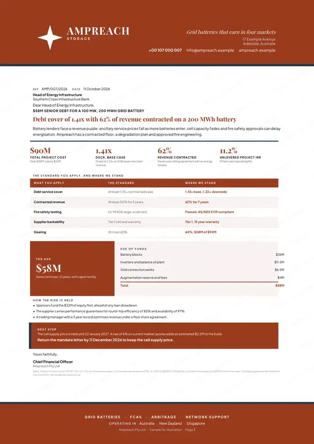 Ampreach Storage, Letter and letterhead