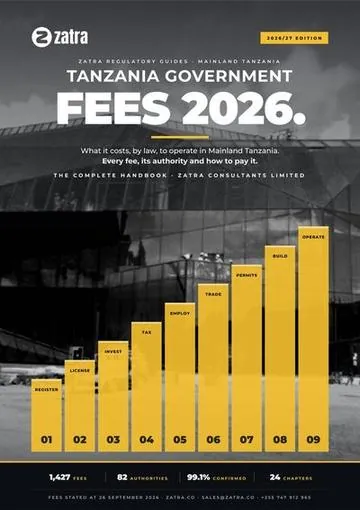 Tanzania Government Fees 2026, cover shown whole