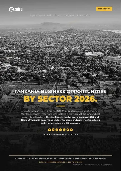 Tanzania Business Opportunities by Sector 2026Fursa za Biashara Tanzania kwa Sekta 2026, cover shown whole