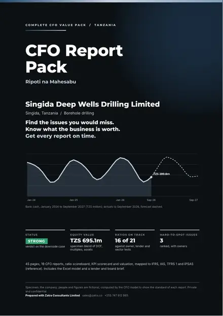 Financial reports, Borehole drilling: finished specimen shown whole