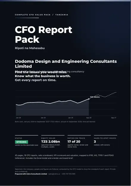 Financial reports, Architecture and engineering consultancy: finished specimen shown whole