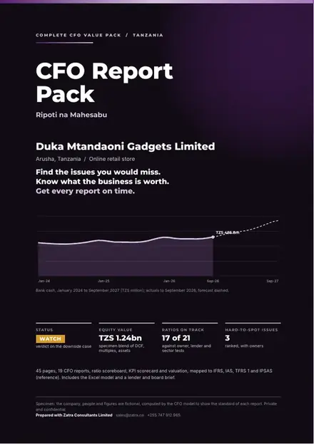 Financial reports, Online retail store: finished specimen shown whole