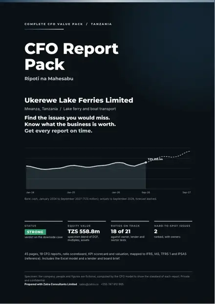 Financial reports, Lake ferry and boat transport: finished specimen shown whole