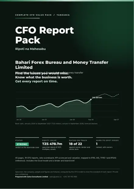 Financial reports, Forex bureau and money transfer: finished specimen shown whole