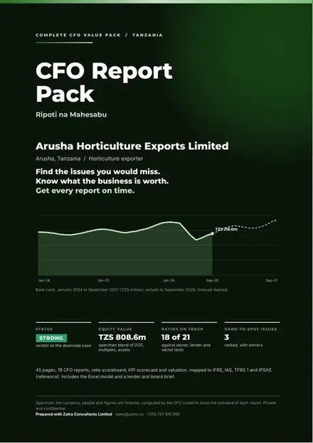 Financial reports, Horticulture exporter: finished specimen shown whole