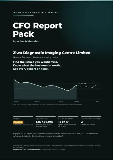 Financial reports, Diagnostic imaging centre: finished specimen shown whole