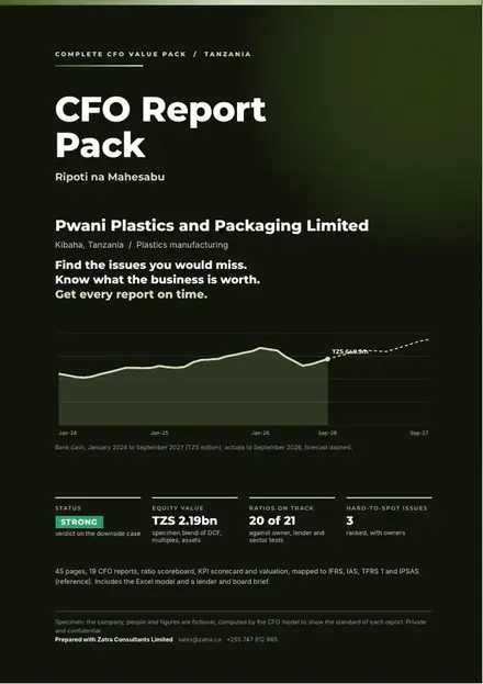 Financial reports, Plastics manufacturing: finished specimen shown whole