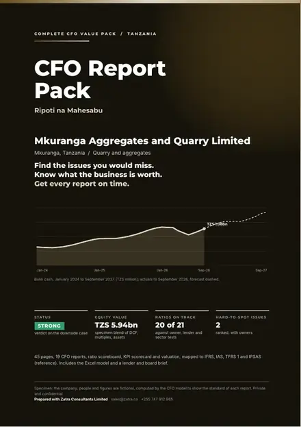 Financial reports, Quarry and aggregates: finished specimen shown whole