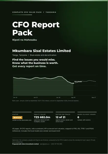 Financial reports, Sisal estate and decortication: finished specimen shown whole