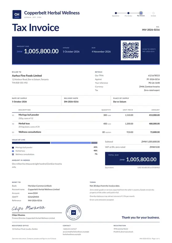 Invoices, Traditional and alternative medicine: finished specimen shown whole