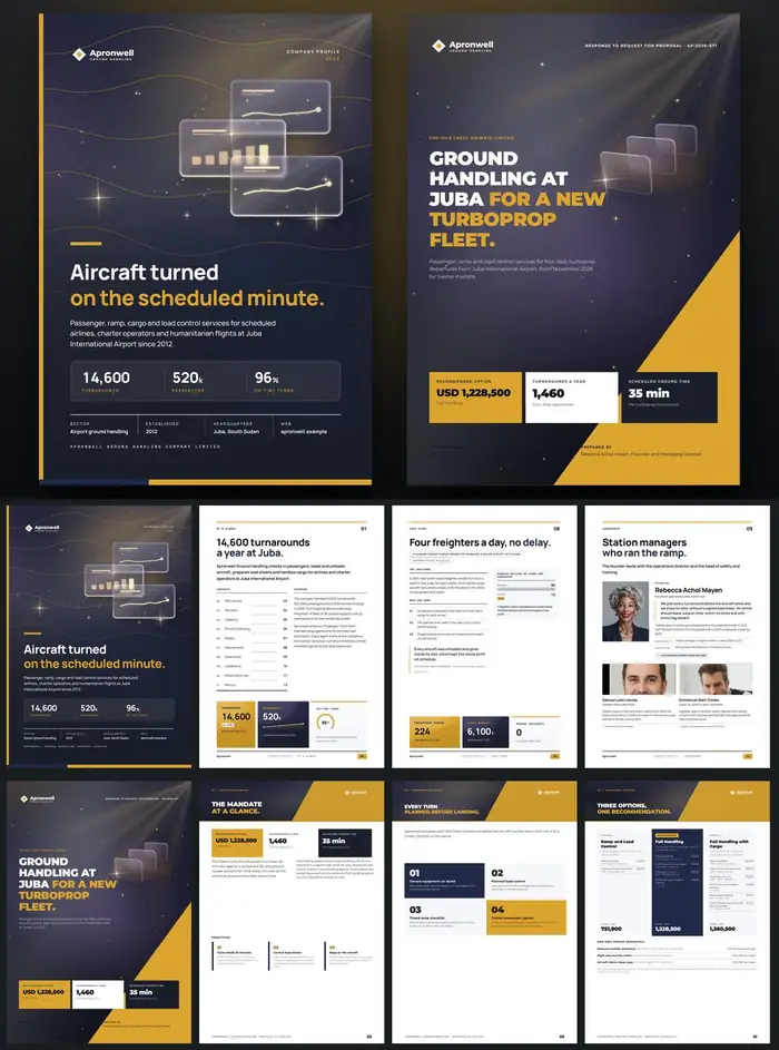 Investor documents, Apronwell Ground Handling: finished specimen shown whole