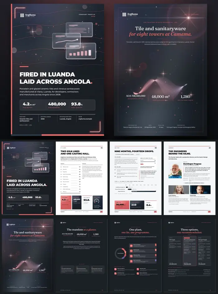 Investor documents, Argilume: finished specimen shown whole