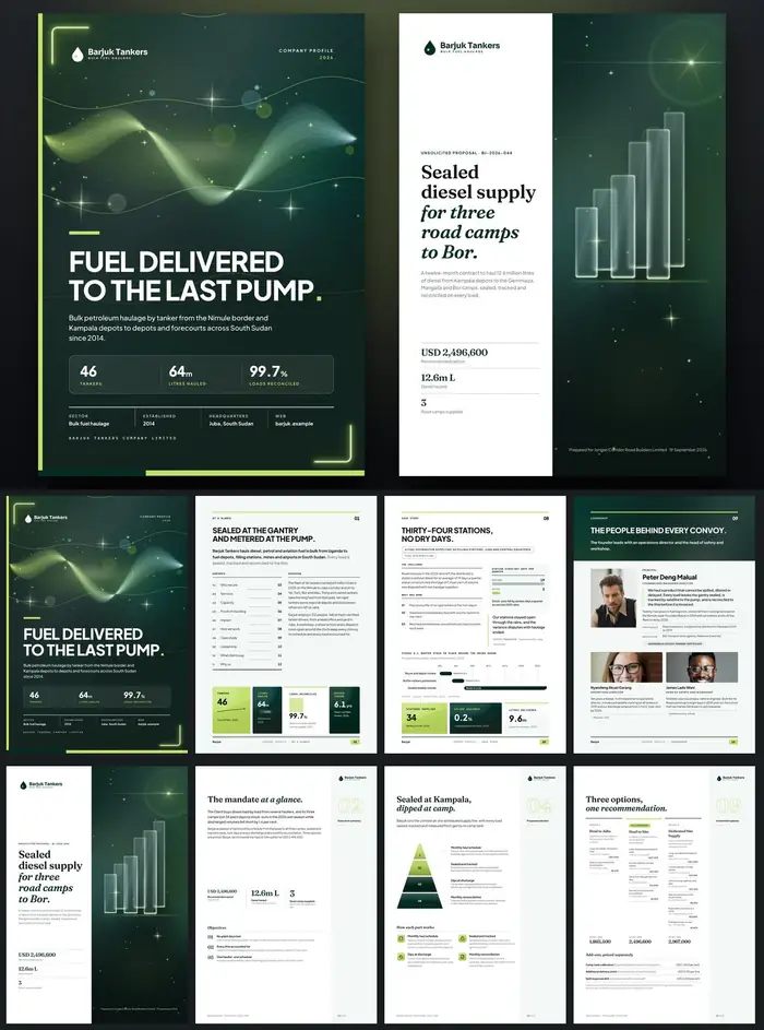 Investor documents, Barjuk Tankers: finished specimen shown whole