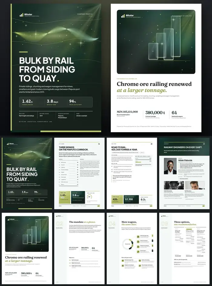 Investor documents, Bitolar Ferroviária: finished specimen shown whole