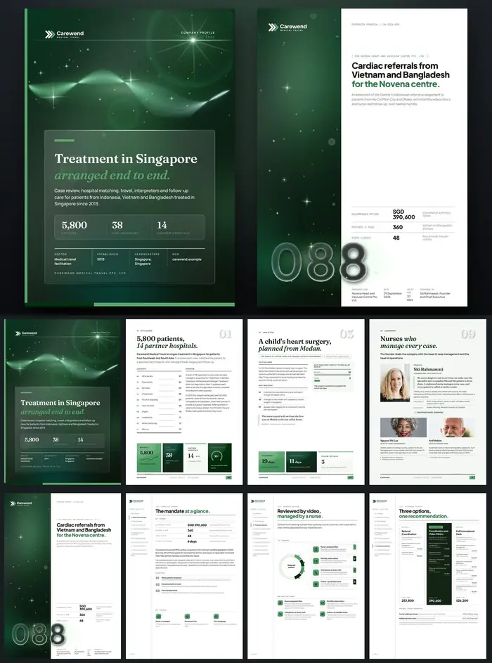 Investor documents, Carewend Medical Travel: finished specimen shown whole