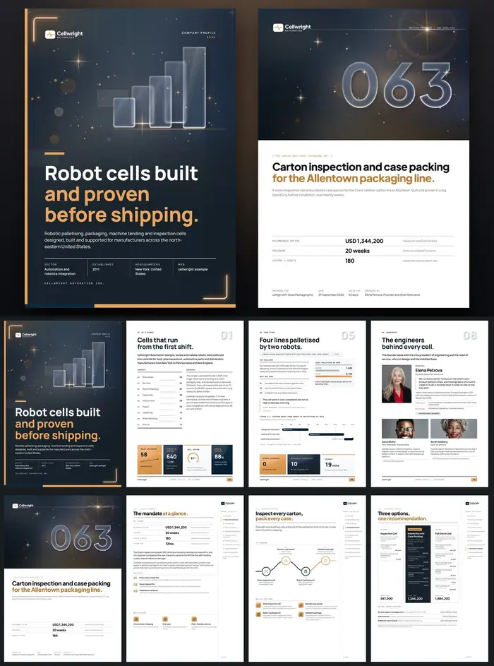 Investor documents, Cellwright Automation: finished specimen shown whole
