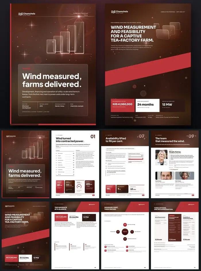 Investor documents, Chamchela Wind Power: finished specimen shown whole