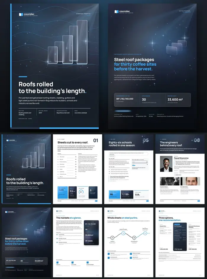 Investor documents, Couvrelac: finished specimen shown whole