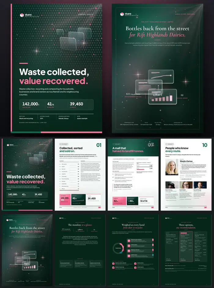 Investor documents, Duara Environmental: finished specimen shown whole
