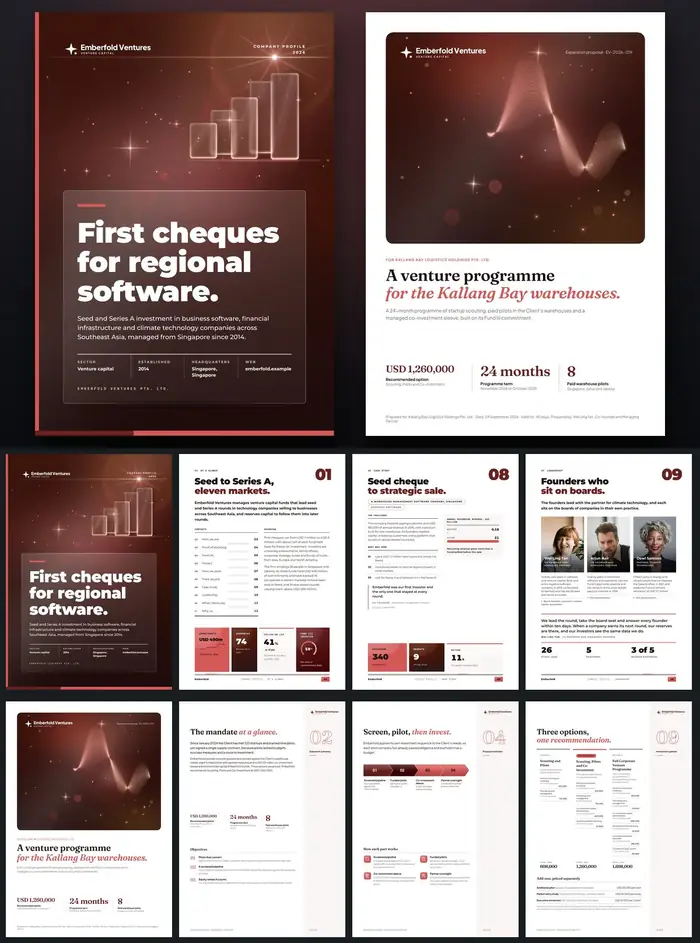 Investor documents, Emberfold Ventures: finished specimen shown whole