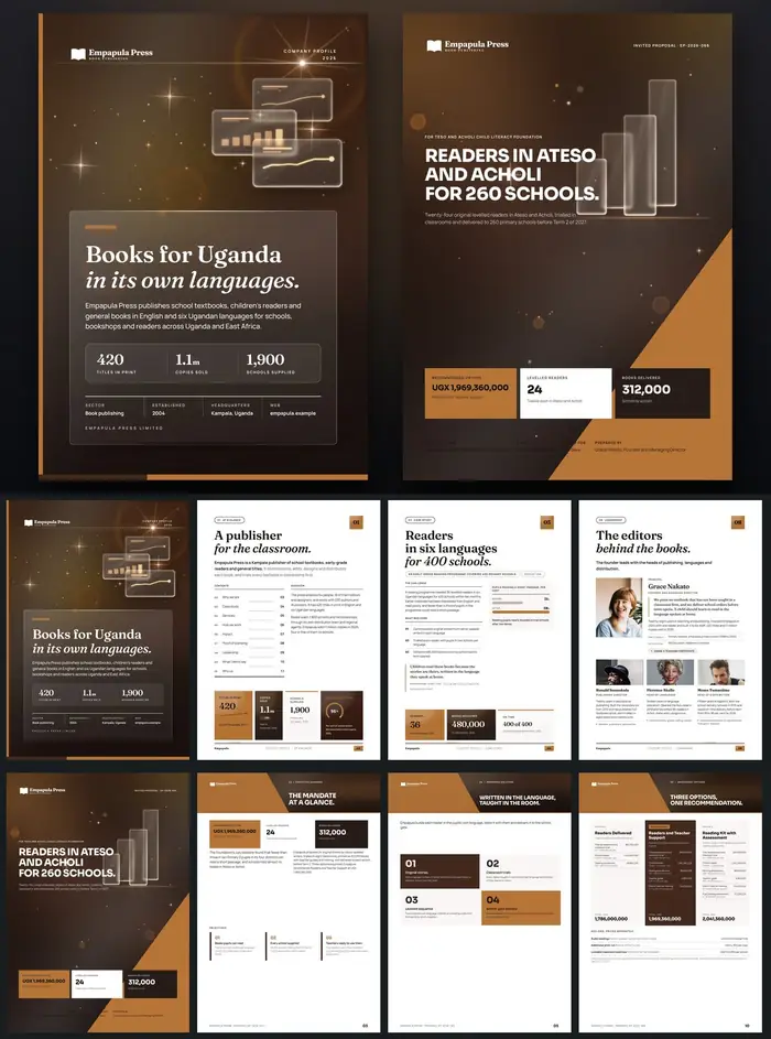 Investor documents, Empapula Press: finished specimen shown whole