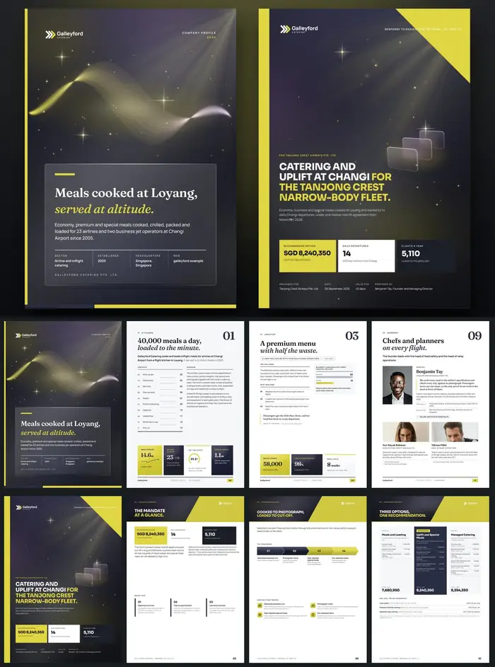 Investor documents, Galleyford Catering: finished specimen shown whole