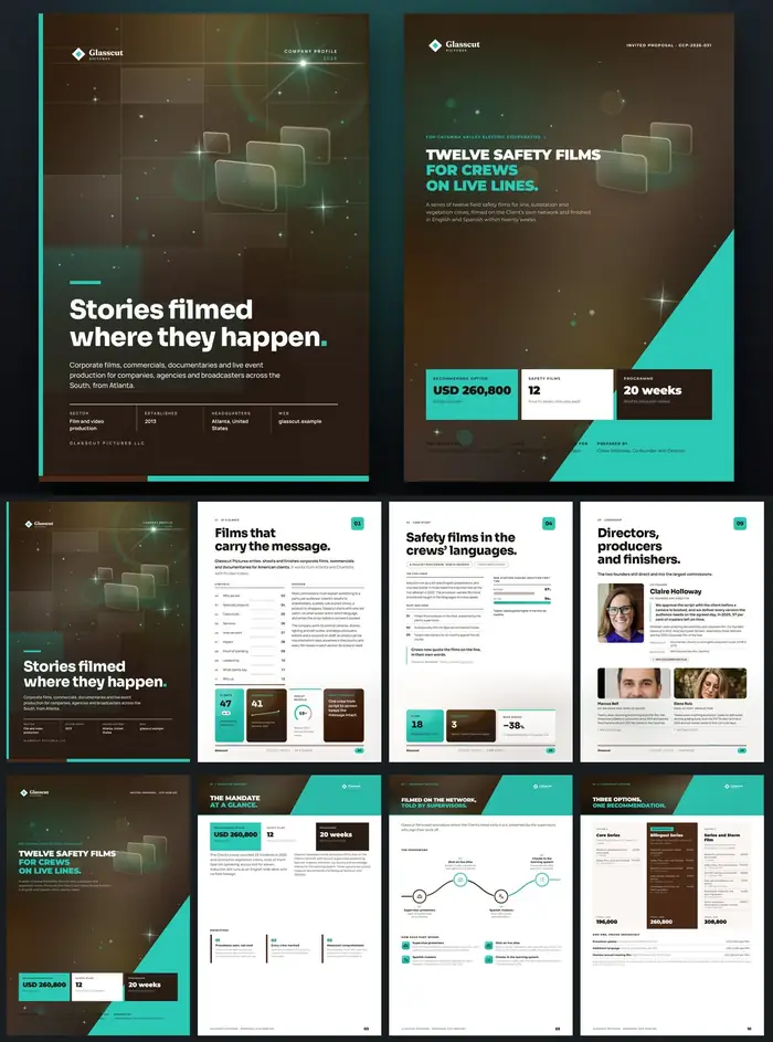 Investor documents, Glasscut Pictures: finished specimen shown whole