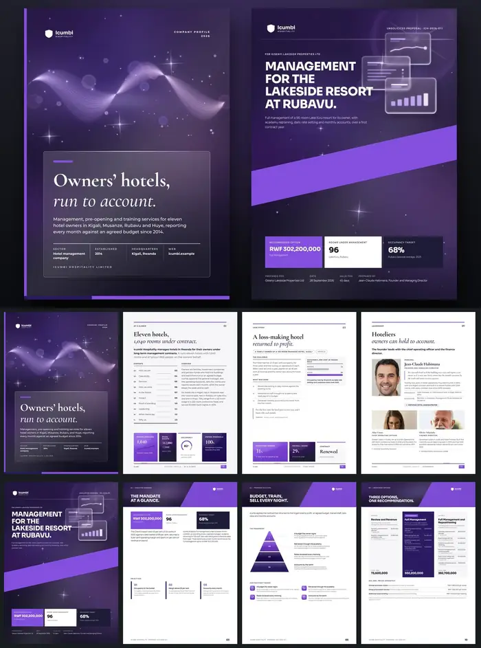 Investor documents, Icumbi Hospitality: finished specimen shown whole