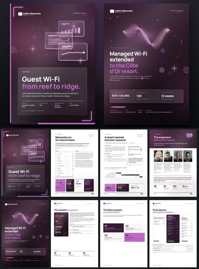 Investor documents, Lalinn Networks: finished specimen shown whole