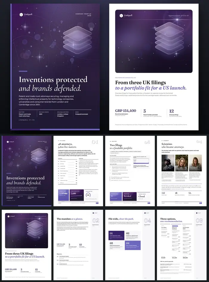 Investor documents, Lindquell IP: finished specimen shown whole