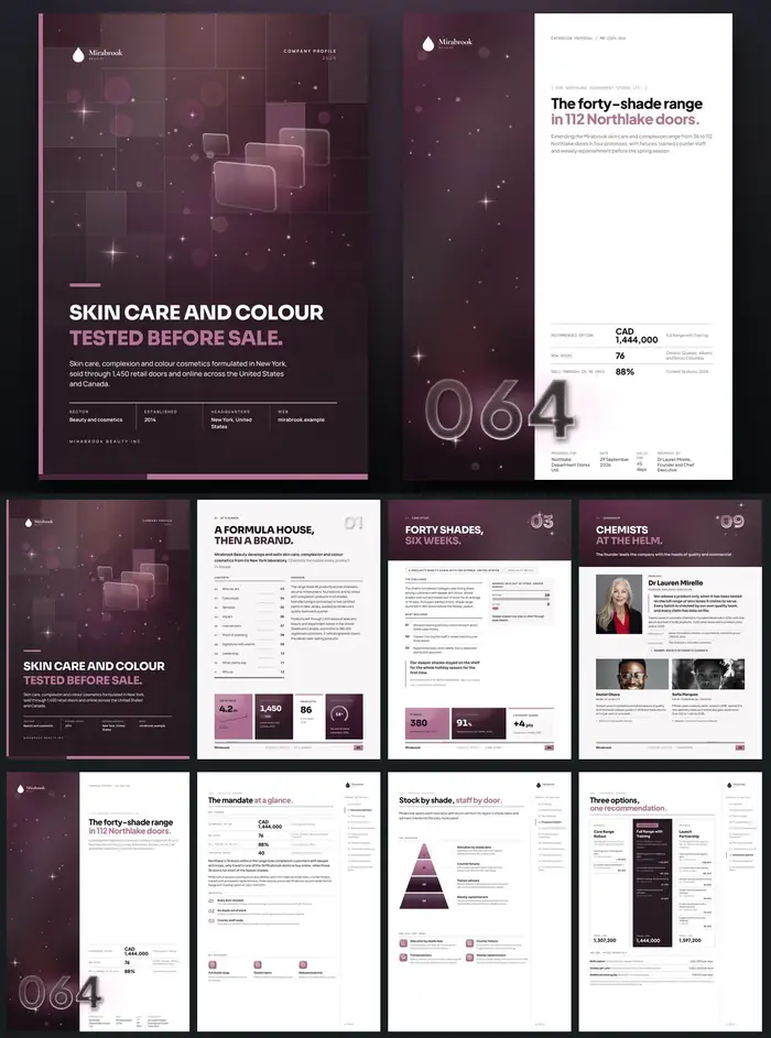 Investor documents, Mirabrook Beauty: finished specimen shown whole