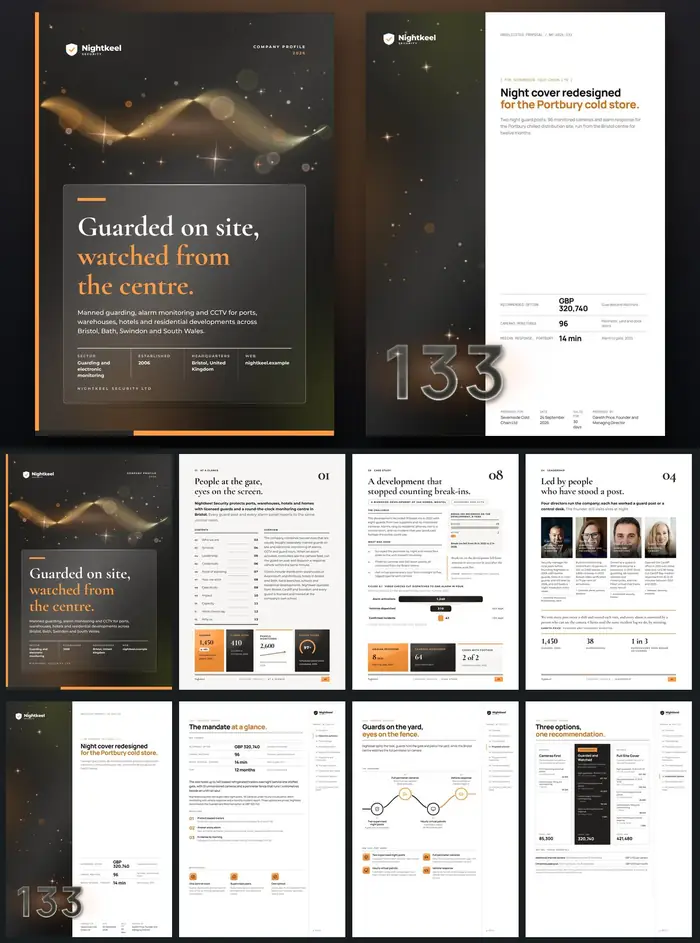 Investor documents, Nightkeel Security: finished specimen shown whole