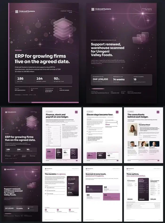 Investor documents, Orderwell Systems: finished specimen shown whole