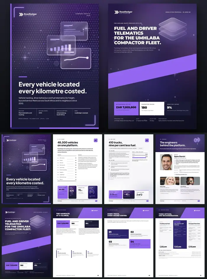 Investor documents, Roadledger Telematics: finished specimen shown whole