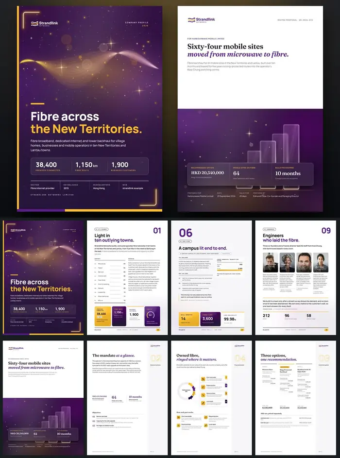 Investor documents, Strandlink Networks: finished specimen shown whole